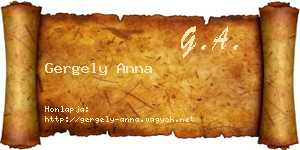 Gergely Anna névjegykártya